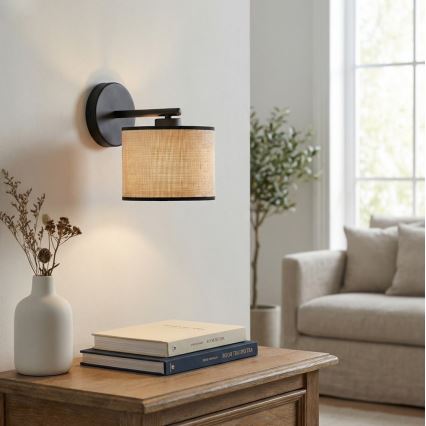 Aplica de perete ECO 1xE27/15W/230V bej/ratan
