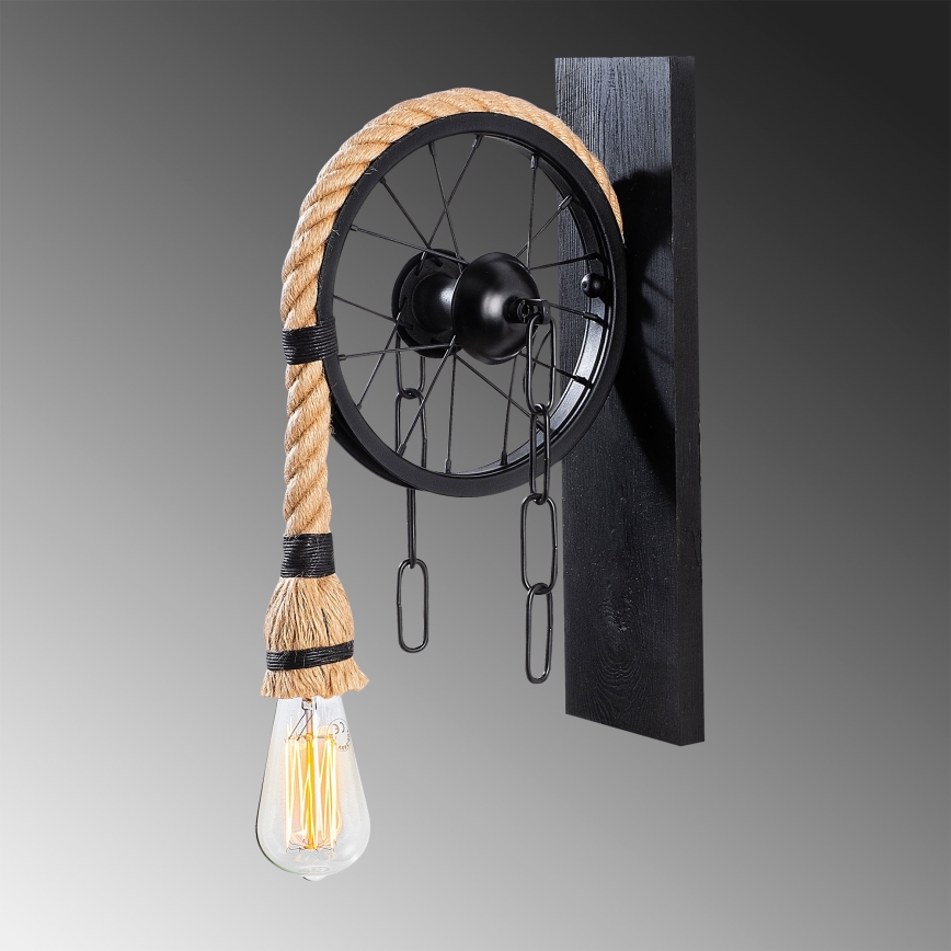 Aplica de perete EREBOS 1xE27/40W/230V negru/maro