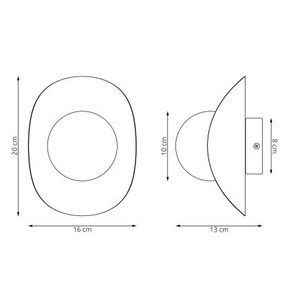 Aplica de perete FIERO 1xG9/8W/230V neagră