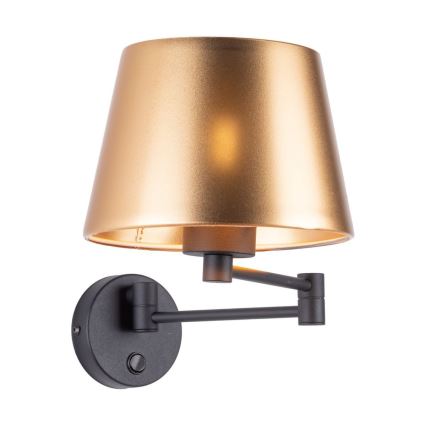 Aplică de perete GLORY 1xE27/15W/230V auriu/negru