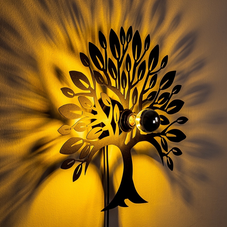 Aplica de perete HEART TREE 1xE27/40W/230V, negru