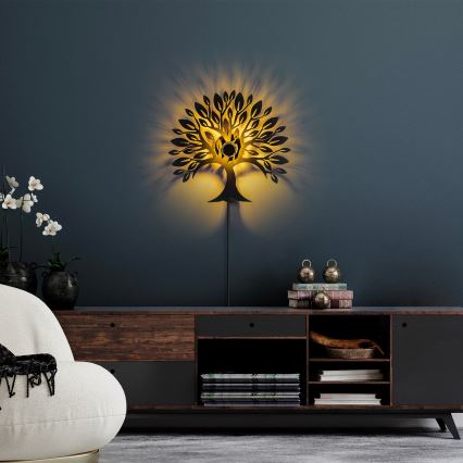 Aplica de perete HEART TREE 1xE27/40W/230V, negru