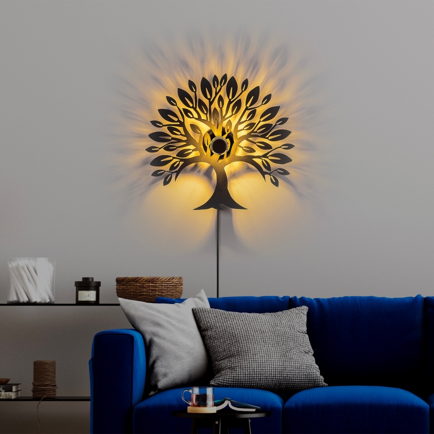 Aplica de perete HEART TREE 1xE27/40W/230V, negru