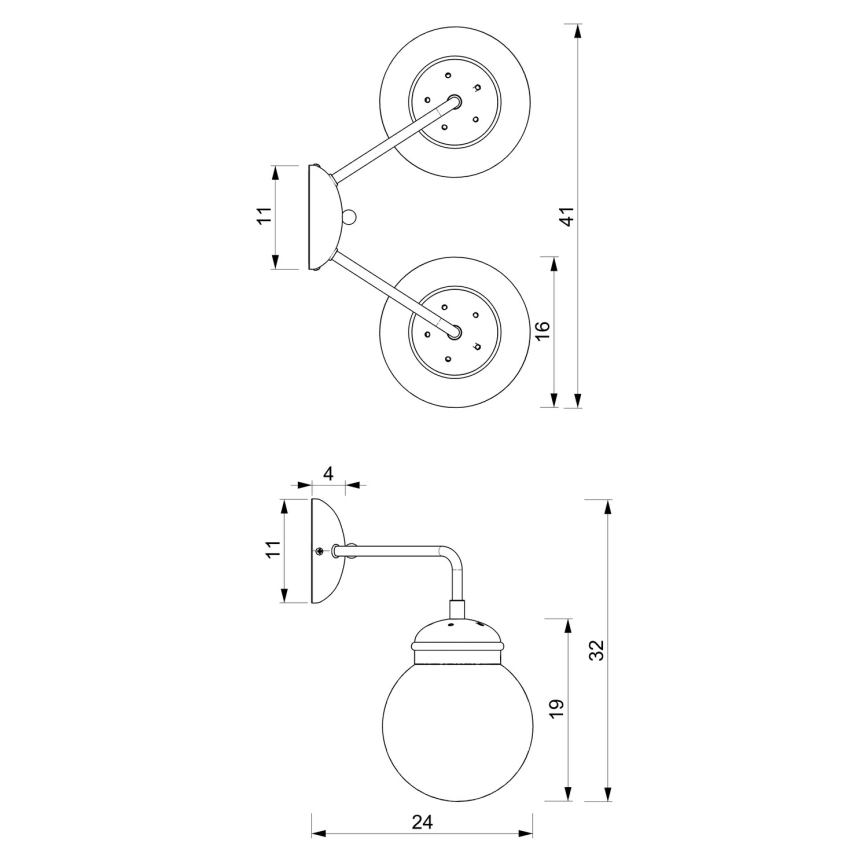 Aplica de perete HYDRO 2 2xE14/15W/230V