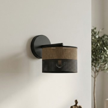 Aplica de perete KARBON, 1xE27/15W/230V, negru/maro