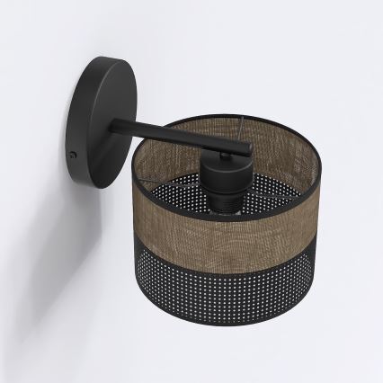 Aplica de perete KARBON, 1xE27/15W/230V, negru/maro