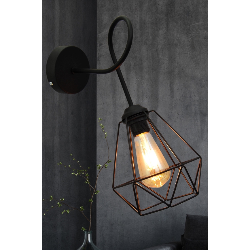 Aplica de perete KARO 3xE27/15W/230V neagră
