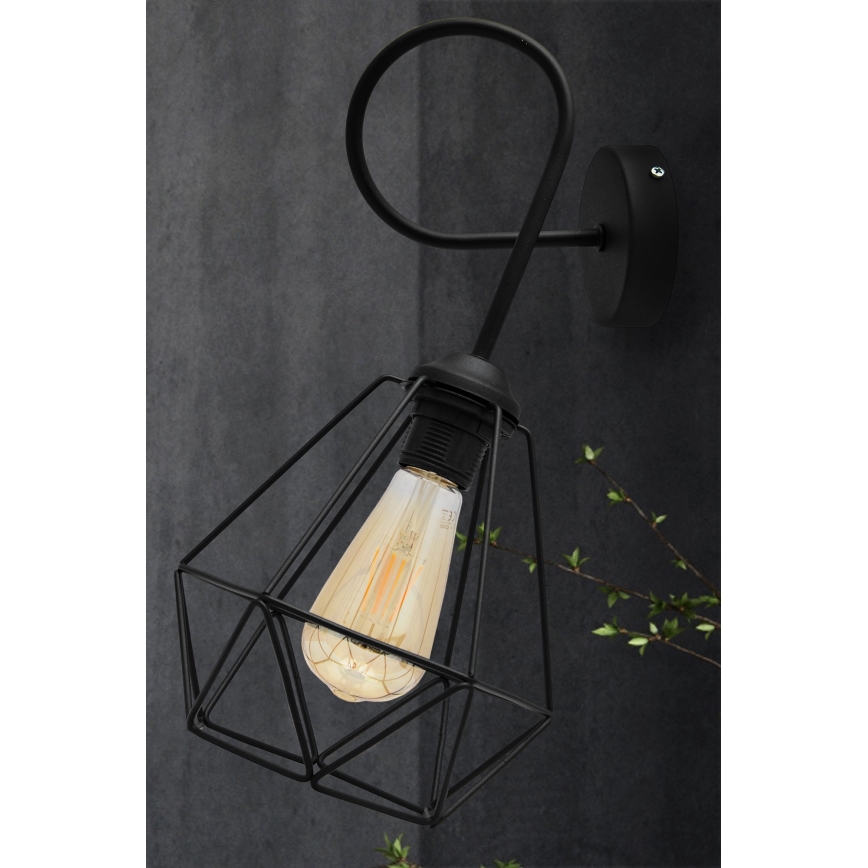 Aplica de perete KARO 3xE27/15W/230V neagră