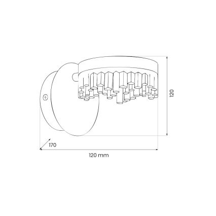 Aplica de perete LED/4W/230V aurie