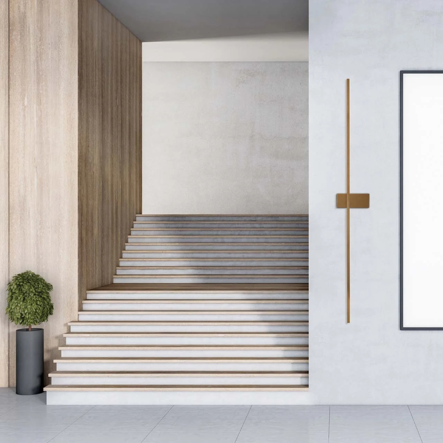 Aplica de perete LED AISHA, 20 W, 230 V, 4000 K, 120 cm, auriu