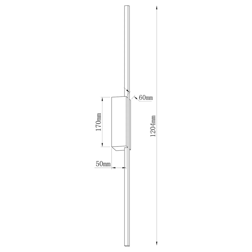 Aplica de perete LED AISHA, 20 W, 230 V, 4000 K, 120 cm, auriu