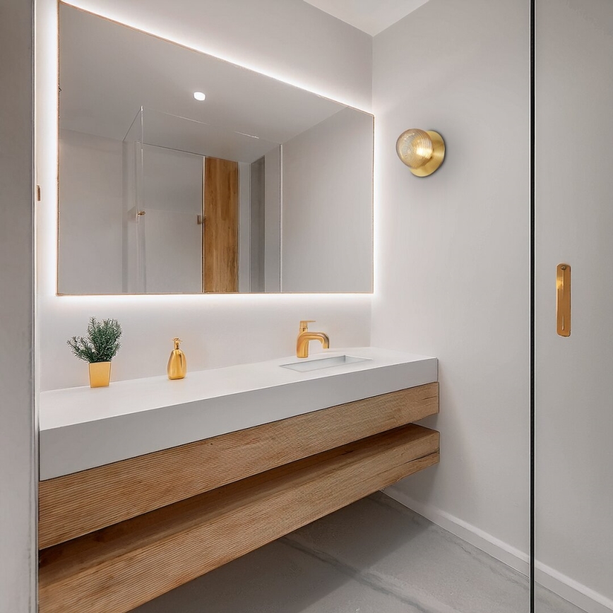 Aplica de perete LED BOLLA LED/3W/230V auriu/bej fumuriu