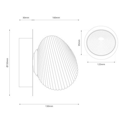 Aplica de perete LED BOLLA LED/3W/230V auriu/bej fumuriu