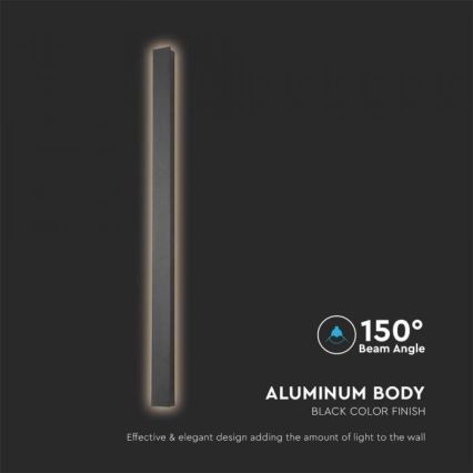 Aplica de perete LED pentru exterior, 10W/230V, 3000K, IP65, 51 cm, neagră