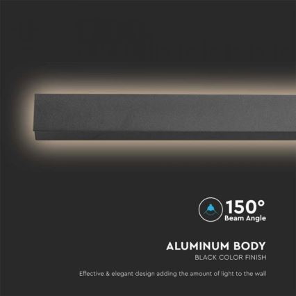 Aplica de perete LED pentru exterior, 16W, 230V, 3000K, IP65, 101 cm, negru