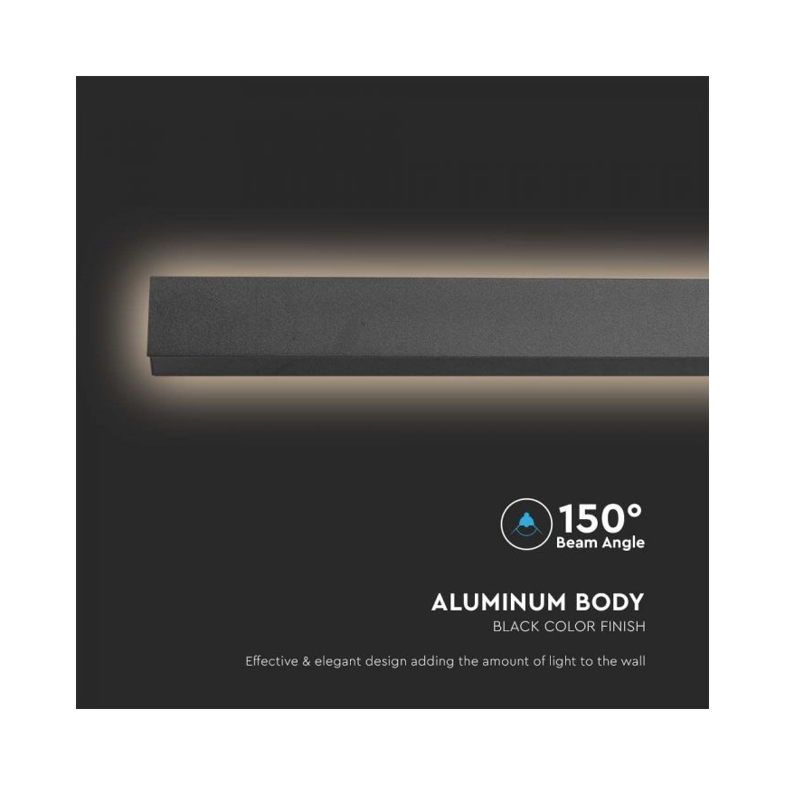 Aplica de perete LED pentru exterior 16W, 230V, 4000K, IP65, 101 cm, antracit