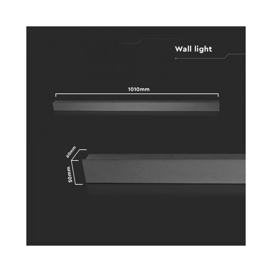 Aplica de perete LED pentru exterior 16W, 230V, 4000K, IP65, 101 cm, antracit