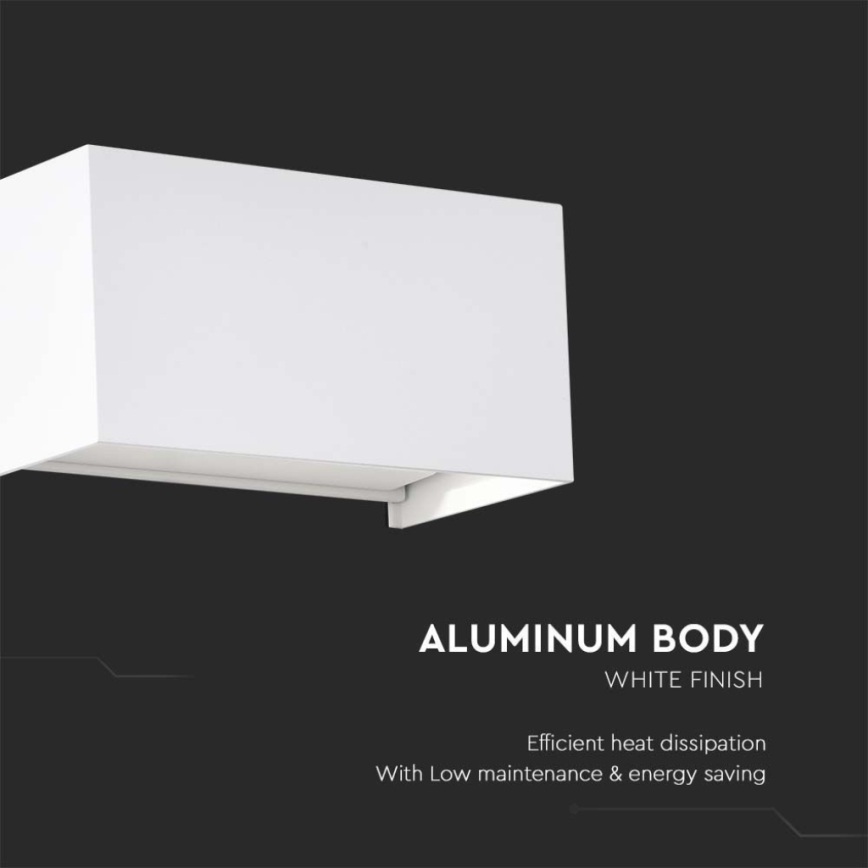 Aplica de perete LED pentru exterior, 24W, 230V, 3000K, IP65, albă