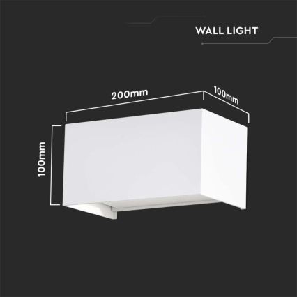 Aplica de perete LED pentru exterior, 24W, 230V, 3000K, IP65, albă