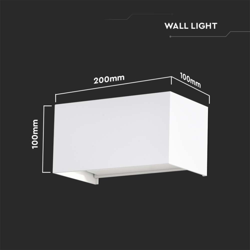 Aplica de perete LED pentru exterior, 24W, 230V, 3000K, IP65, albă