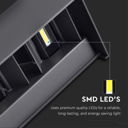 Aplica de perete LED pentru exterior, 24W/230V, 4000K, IP65, neagră