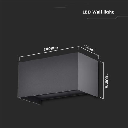 Aplica de perete LED pentru exterior, 24W/230V, 4000K, IP65, neagră