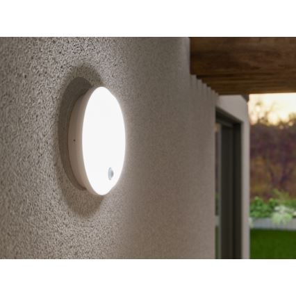 Aplică de perete LED pentru exterior cu senzor de mișcare și senzor crepuscular, 15W/230V, IP65, alb