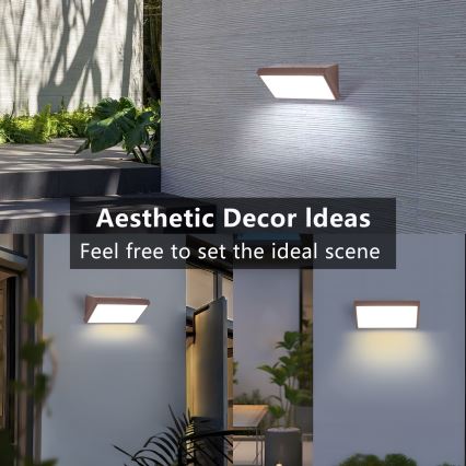 Brilagi - Aplica LED de exterior cu senzor TRIANGLE LED/20W/230V, maro, IP65