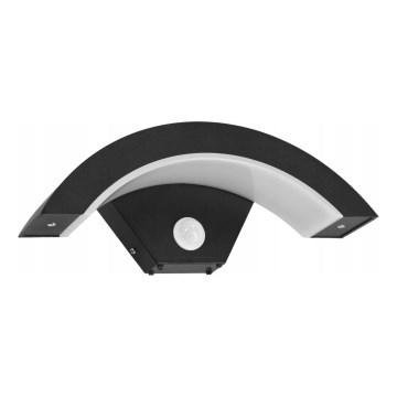 Aplică de perete LED pentru exterior cu senzor de mișcare LED/10W/230V IP54 neagră