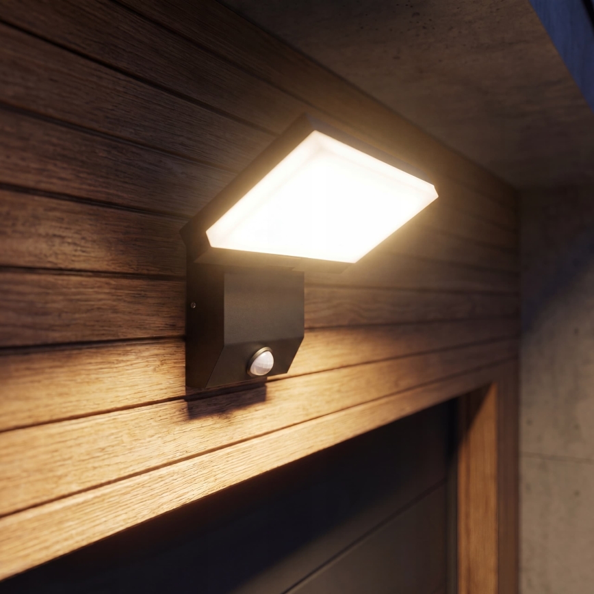 Aplică de perete LED pentru exterior cu senzor de mișcare LED/18W/230V IP44 neagră