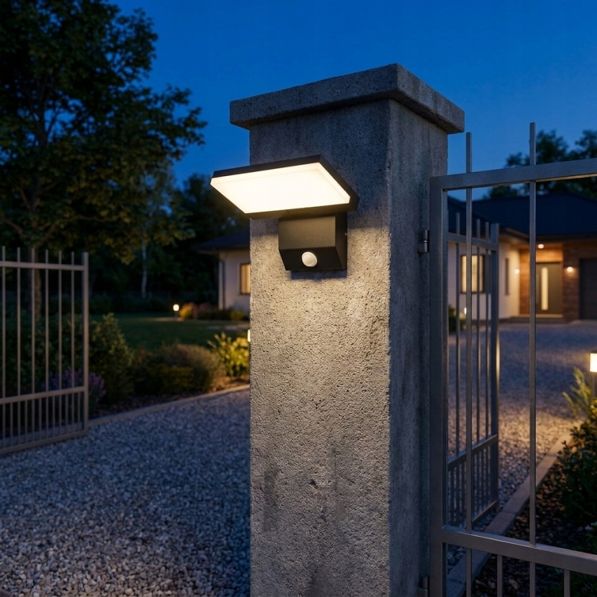 Aplică de perete LED pentru exterior cu senzor de mișcare LED/18W/230V IP44 neagră
