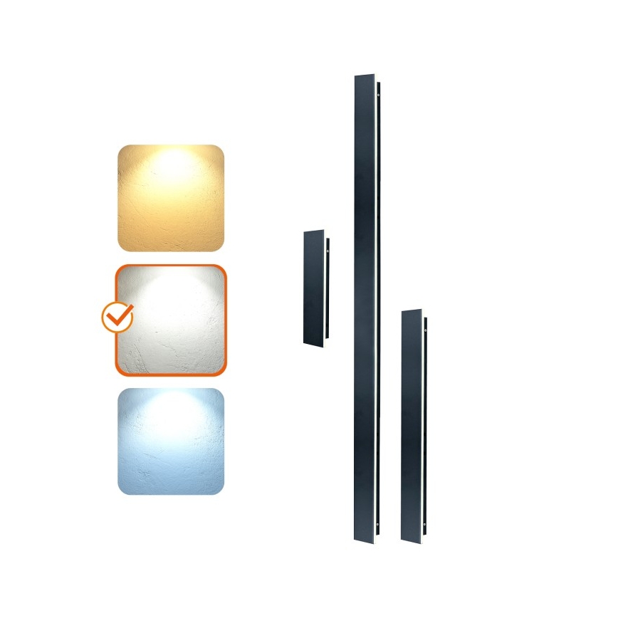 Aplică de perete LED pentru exterior MIRANA, 25W, 230V, 4000K, IP44, 120 cm, neagră