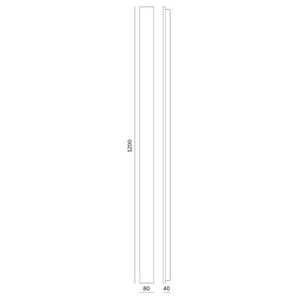 Aplică de perete LED pentru exterior MIRANA, 25W, 230V, 4000K, IP44, 120 cm, neagră