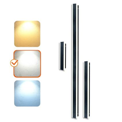Aplica de perete LED pentru exterior MIRANA S LED/25W/230V 4000K IP44 120 cm negru