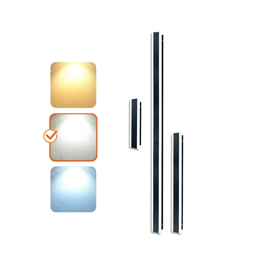 Aplica de perete LED pentru exterior MIRANA S LED/25W/230V 4000K IP44 120 cm negru