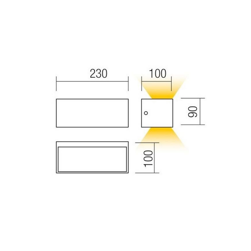 Aplica de perete LED pentru exterior Redo LAMPRIS 90154, 12W, 230V, IP65
