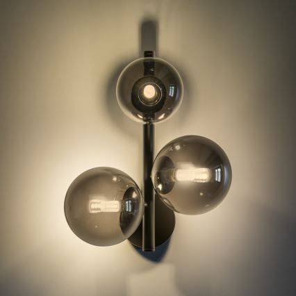 Ideal Lux PERLAGE - Aplică de perete LED, 3xG9/3W/230V, negru/fumuriu