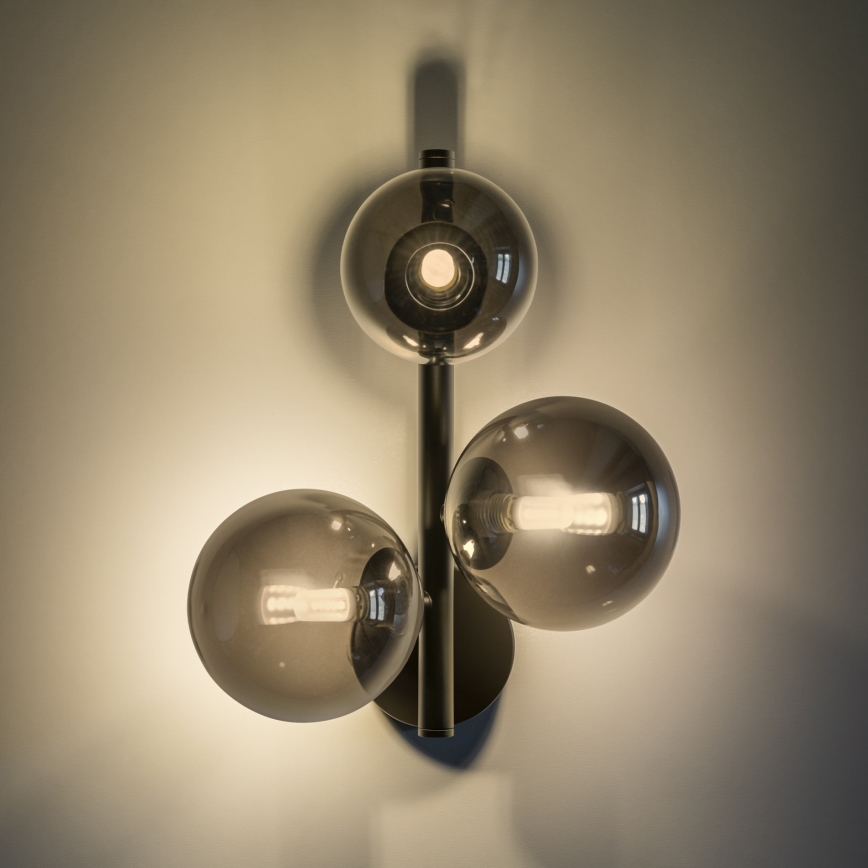 Ideal Lux PERLAGE - Aplică de perete LED, 3xG9/3W/230V, negru/fumuriu