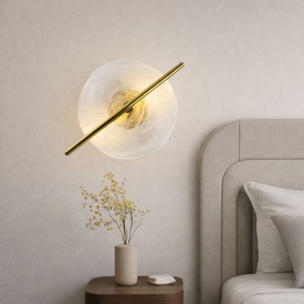 Aplica de perete LED RELAX, 5W, 230V, auriu/alb