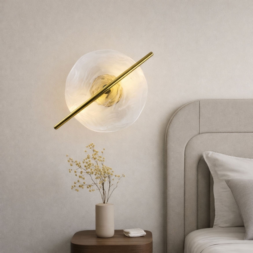 Aplica de perete LED RELAX, 5W, 230V, auriu/alb