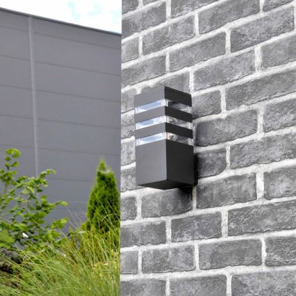 Aplica de perete LED RGBW dimmabilă TEKSAS, pentru exterior, 1xE27/12W/230V, 2700–6500K, Wi‑Fi, IP44, antracit