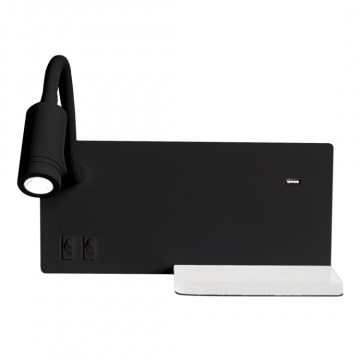 Aplica de perete LED SHELF, LED/4W+LED/5W+LED/2W/230V, negru