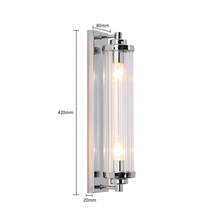 Aplică de perete LORENZO 2xE14/40W/230V crom lucios