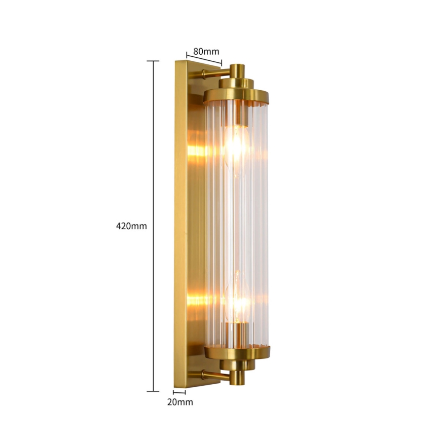 Aplica de perete LORENZO 2xE14/40W/230V, finisaj auriu