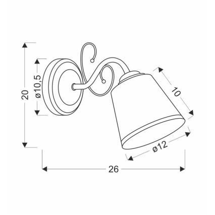 Aplica de perete LOSANNA 1xE14/40W/230V alamă