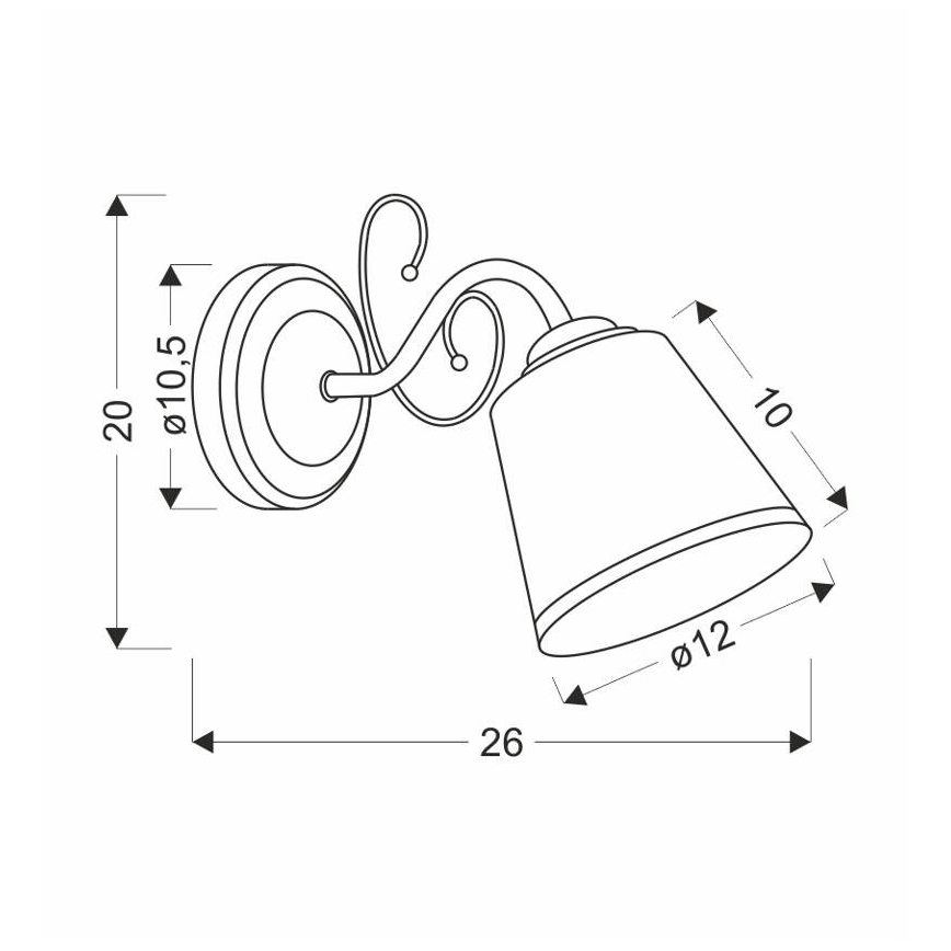 Aplica de perete LOSANNA 1xE14/40W/230V alamă
