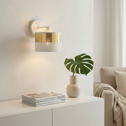 Aplica de perete LUX 1xE27/15W/230V alb/auriu