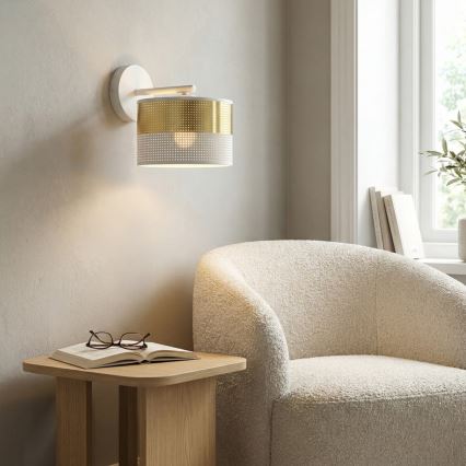 Aplica de perete LUX 1xE27/15W/230V alb/auriu