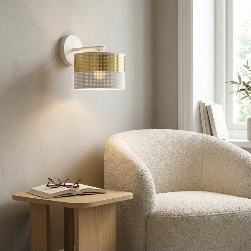 Aplica de perete LUX 1xE27/15W/230V alb/auriu