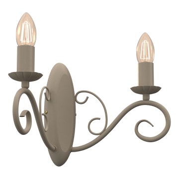 Aplică de perete MAURO, 2 x E14, 15 W, 230 V, bej